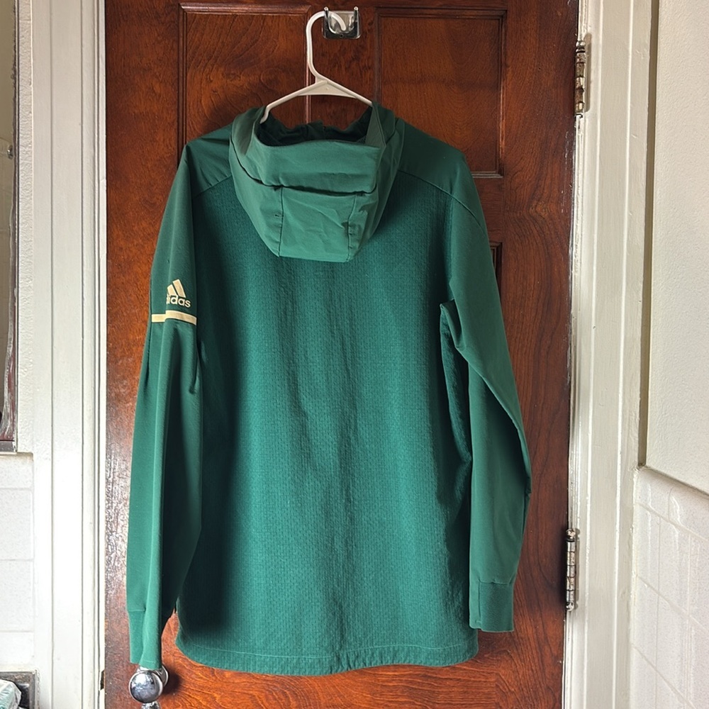 Adidas Men’s Lg Green USF Bulls Hooded Jacket with Zip Pockets. Curent Branding - Picture 12 of 13